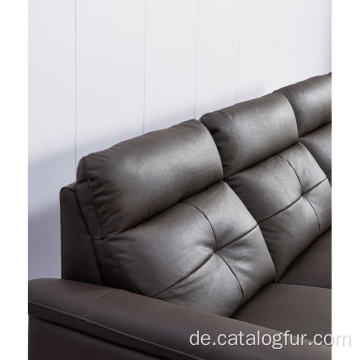 Modernes schwarzes Leder Ecksofa, Couch Schnittmöbel Sofa Set Designs Wohnzimmermöbel